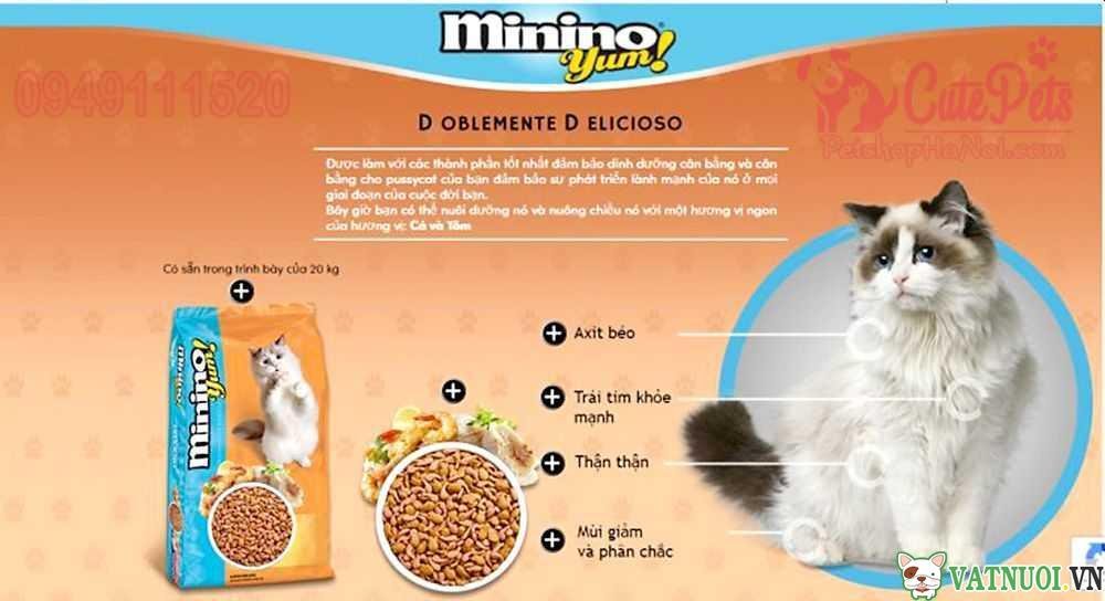 thức ăn cho mèo minino yum